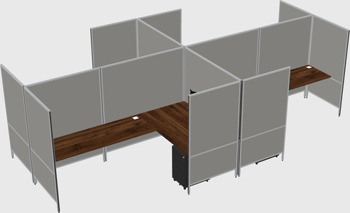 Modern modular quad l-shaped panel system