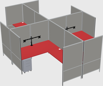 Modern modular quad l-shaped panel system
