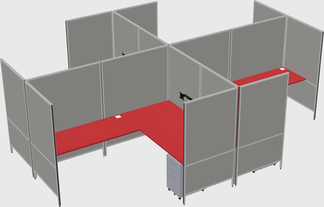 Modern modular quad l-shaped panel system