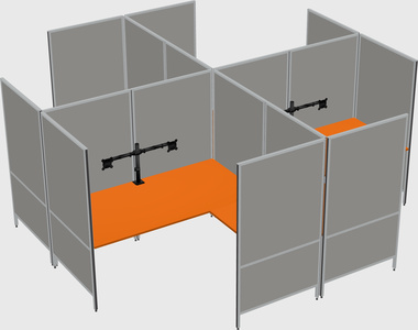 Système de panneaux modulaires modernes en forme de l quadruple