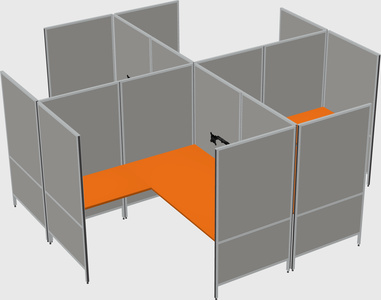 Modern modular quad l-shaped panel system