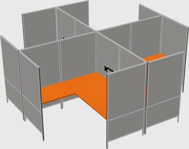 Modern modular quad l-shaped panel system