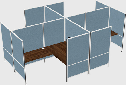 Système de panneaux modulaires modernes en forme de l quadruple