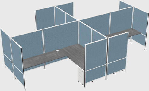 Modern modular quad l-shaped panel system
