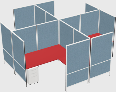 Modern modular quad l-shaped panel system