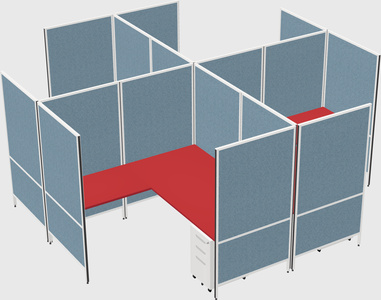 Modern modular quad l-shaped panel system