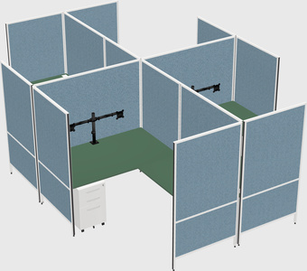 Modern modular quad l-shaped panel system
