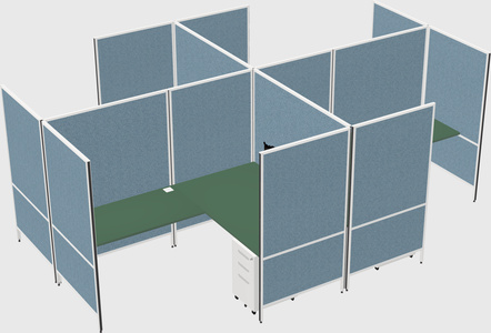 Modern modular quad l-shaped panel system