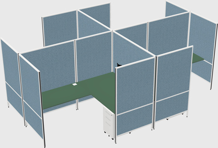 Modern modular quad l-shaped panel system