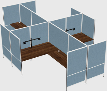 Modern modular quad l-shaped panel system