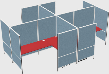 Modern modular quad l-shaped panel system