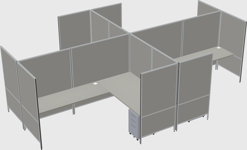 现代模块化四边形l型面板系统