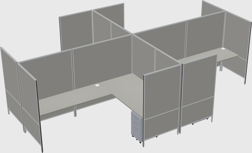 现代模块化四边形l型面板系统