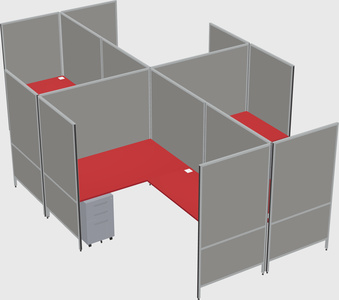 Modern modular quad l-shaped panel system