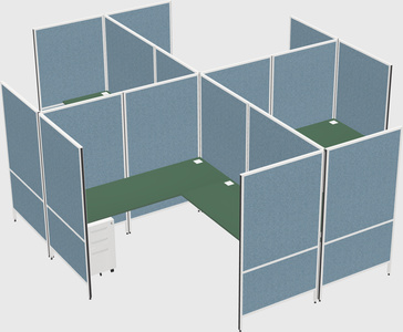 Modern modular quad l-shaped panel system