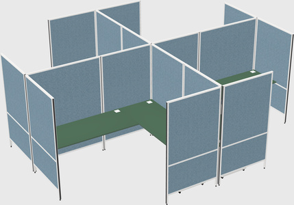 Modern modular quad l-shaped panel system