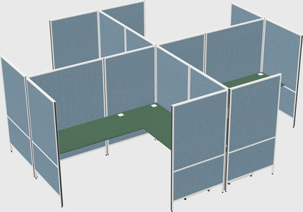 Modern modular quad l-shaped panel system