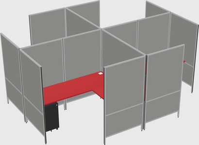 Modern modular quad l-shaped panel system