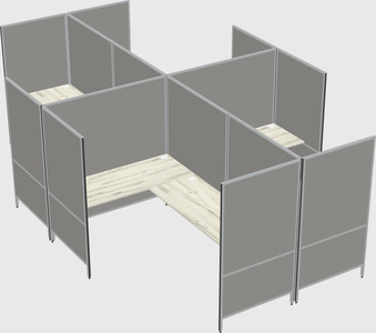 Modern modular quad l-shaped panel system
