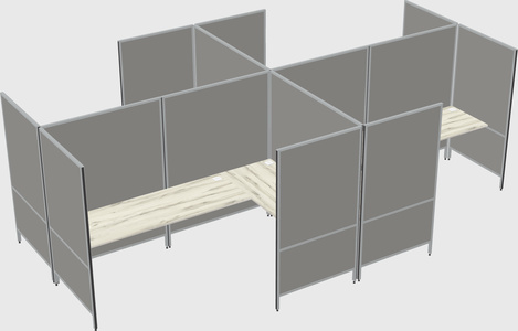 Modern modular quad l-shaped panel system