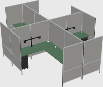 Modern modular quad l-shaped panel system
