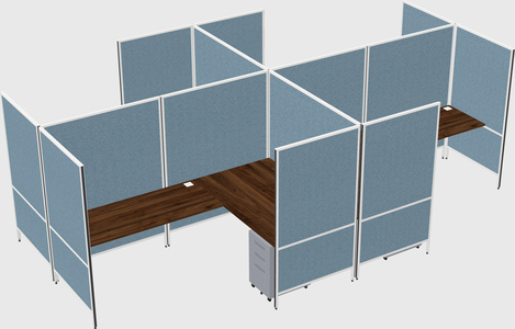 Modern modular quad l-shaped panel system