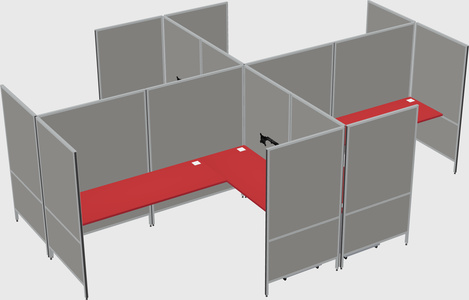 Modern modular quad l-shaped panel system
