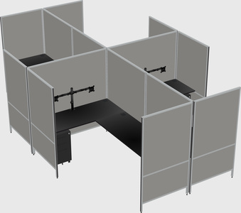 Système de panneaux modulaires modernes en forme de l quadruple