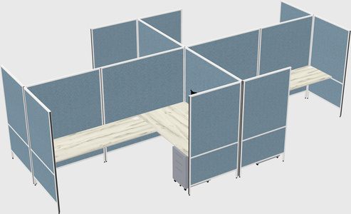 Modern modular quad l-shaped panel system