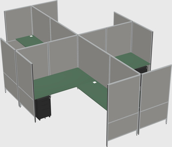 Modern modular quad l-shaped panel system