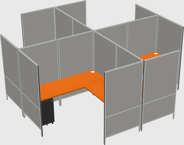 Modern modular quad l-shaped panel system