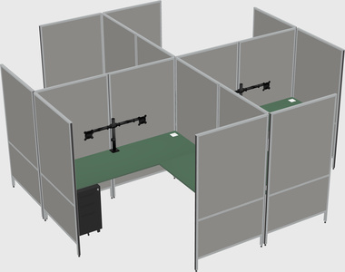 Modern modular quad l-shaped panel system