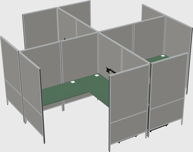 Modern modular quad l-shaped panel system
