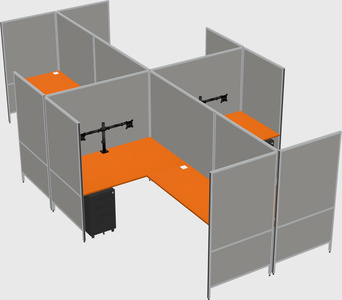 Modern modular quad l-shaped panel system
