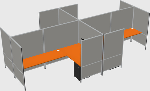 Modern modular quad l-shaped panel system