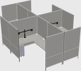 Système de panneaux modulaires modernes en forme de l quadruple