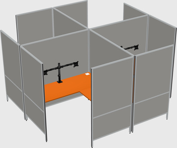 Système de panneaux modulaires modernes en forme de l quadruple