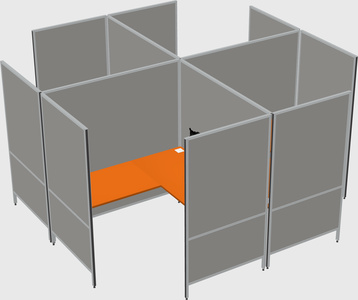 Système de panneaux modulaires modernes en forme de l quadruple
