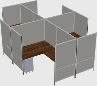 Modern modular quad l-shaped panel system