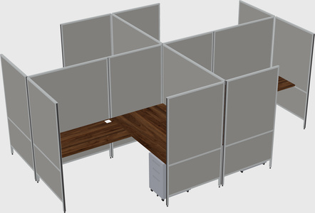 Modern modular quad l-shaped panel system