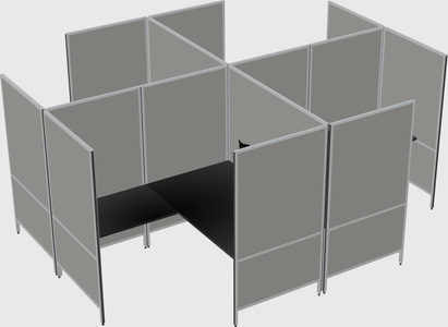 Système de panneaux modulaires modernes en forme de l quadruple