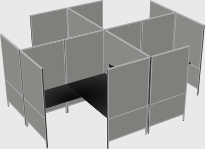 Système de panneaux modulaires modernes en forme de l quadruple