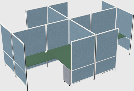 Modern modular quad l-shaped panel system