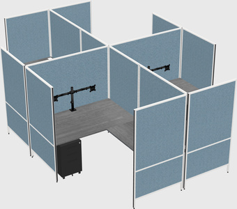 Modern modular quad l-shaped panel system