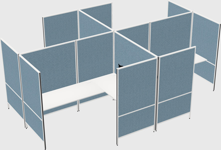 Modern modular quad l-shaped panel system