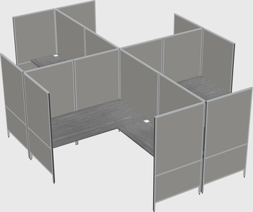 Modern modular quad l-shaped panel system