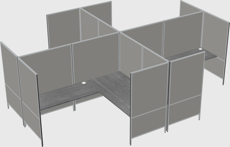 Modern modular quad l-shaped panel system