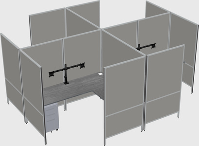 Modern modular quad l-shaped panel system