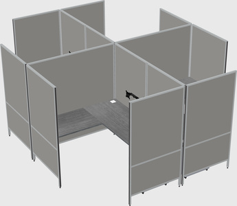 Modern modular quad l-shaped panel system