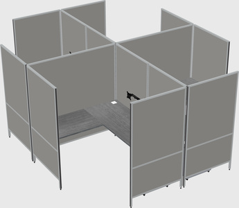 Modern modular quad l-shaped panel system